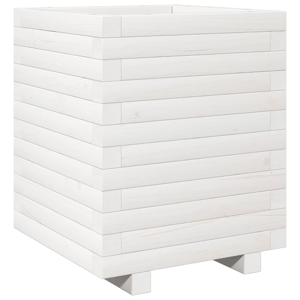 vidaXL Jardinieră de grădină, alb, 40x40x49,5 cm, lemn masiv de pin vidaXL Jardinieră de grădină, alb, 40x40x49,5 cm, lemn masiv de pin