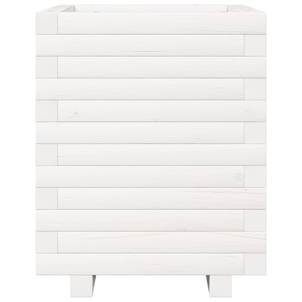 vidaXL Jardinieră de grădină, alb, 40x40x49,5 cm, lemn masiv de pin vidaXL Jardinieră de grădină, alb, 40x40x49,5 cm, lemn masiv de pin