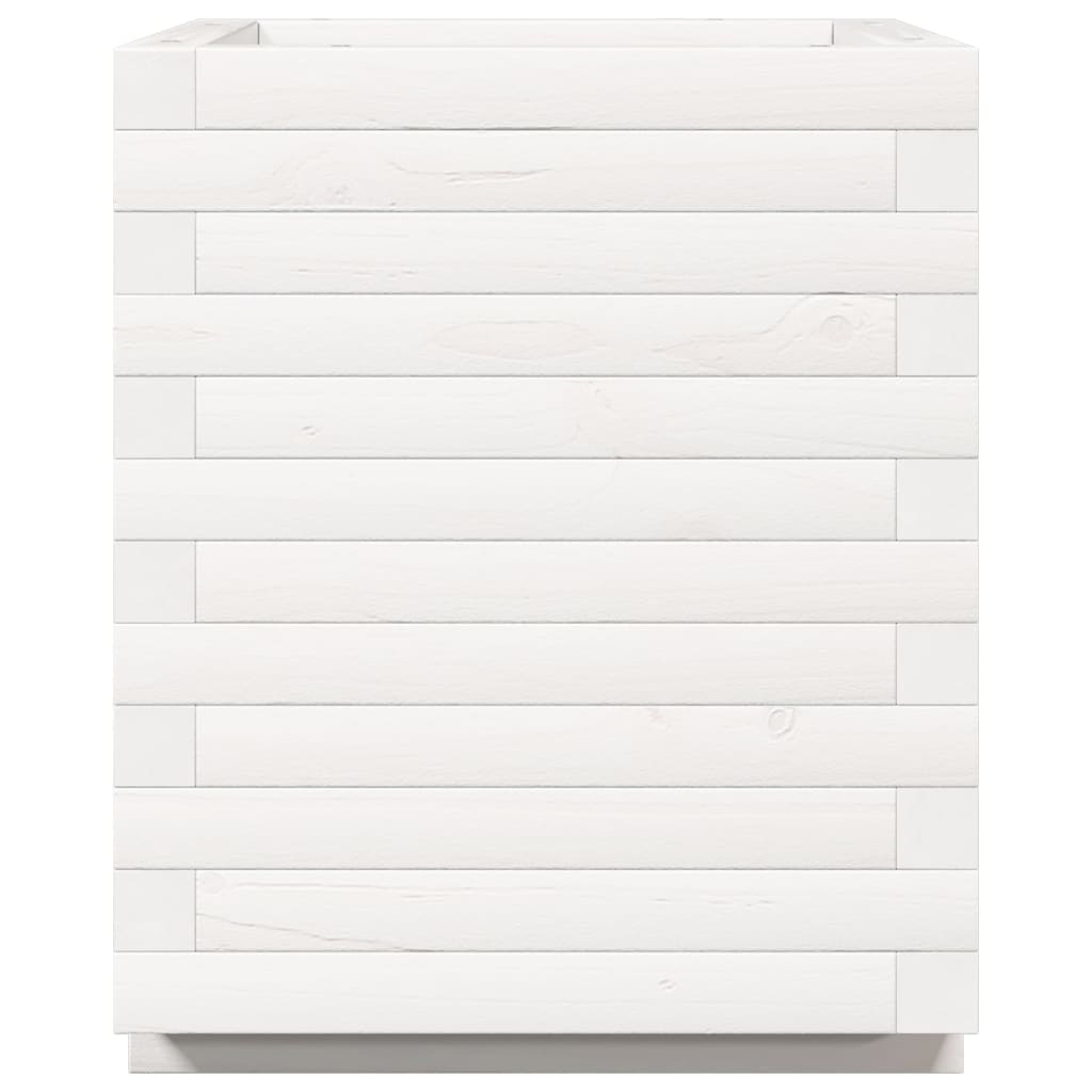 vidaXL Jardinieră de grădină, alb, 40x40x49,5 cm, lemn masiv de pin vidaXL Jardinieră de grădină, alb, 40x40x49,5 cm, lemn masiv de pin
