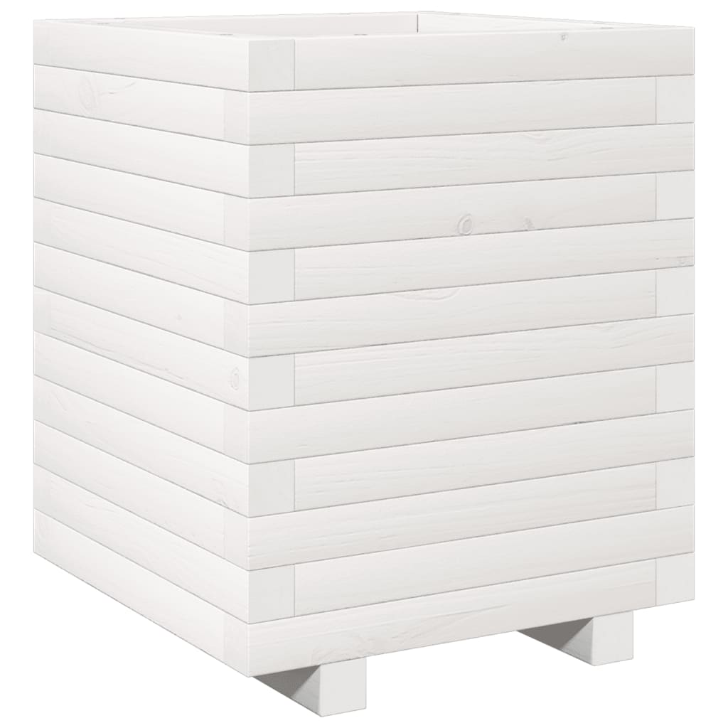 vidaXL Jardinieră de grădină, alb, 40x40x49,5 cm, lemn masiv de pin vidaXL Jardinieră de grădină, alb, 40x40x49,5 cm, lemn masiv de pin