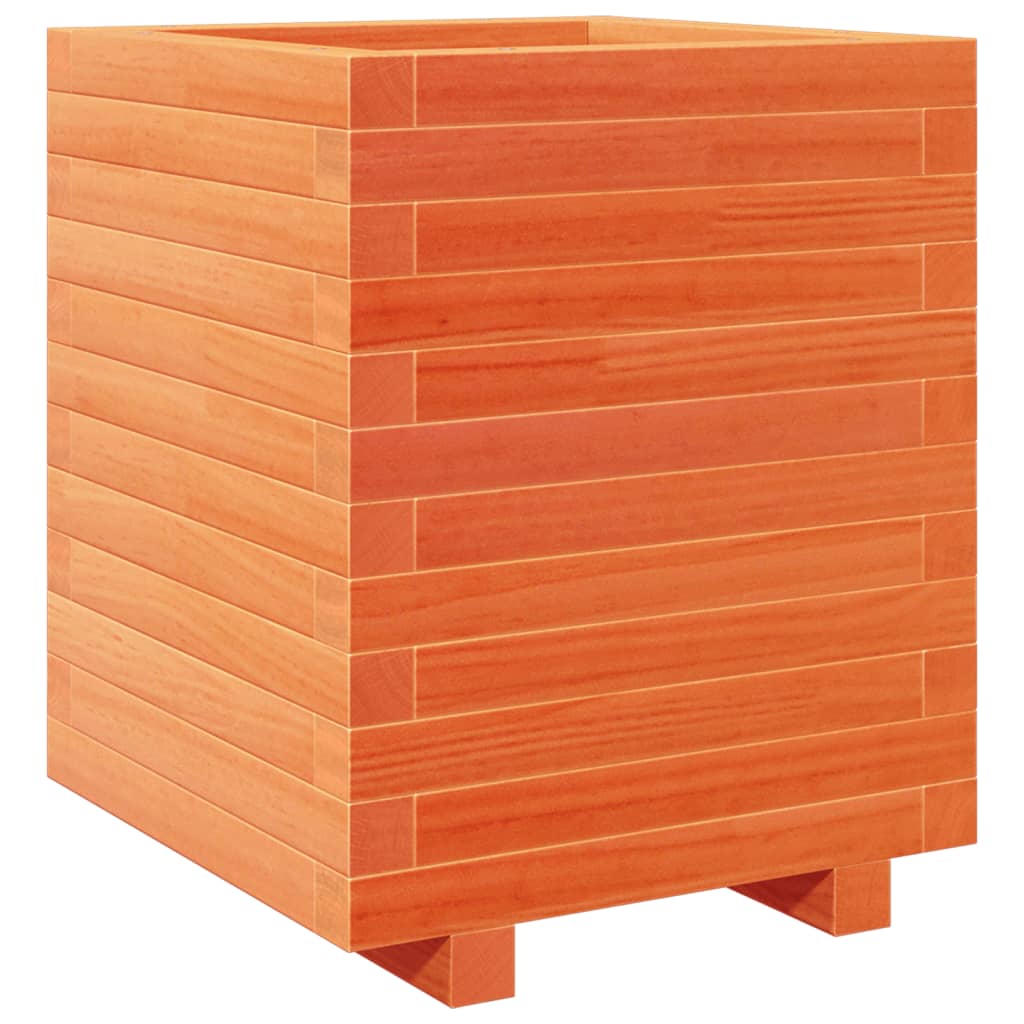 vidaXL Jardinieră grădină, maro ceruit, 40x40x49,5 cm, lemn masiv pin vidaXL Jardinieră grădină, maro ceruit, 40x40x49,5 cm, lemn masiv pin