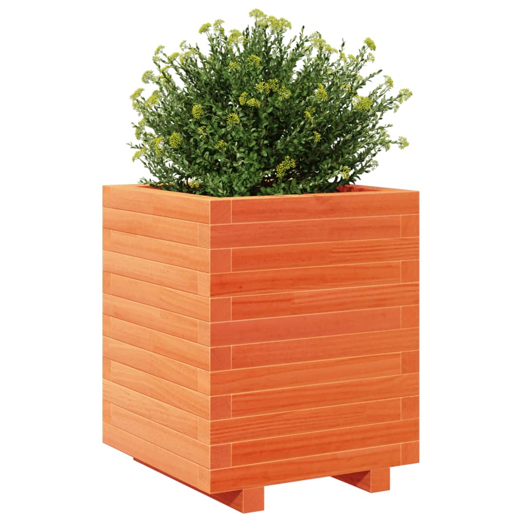 vidaXL Jardinieră grădină, maro ceruit, 40x40x49,5 cm, lemn masiv pin vidaXL Jardinieră grădină, maro ceruit, 40x40x49,5 cm, lemn masiv pin