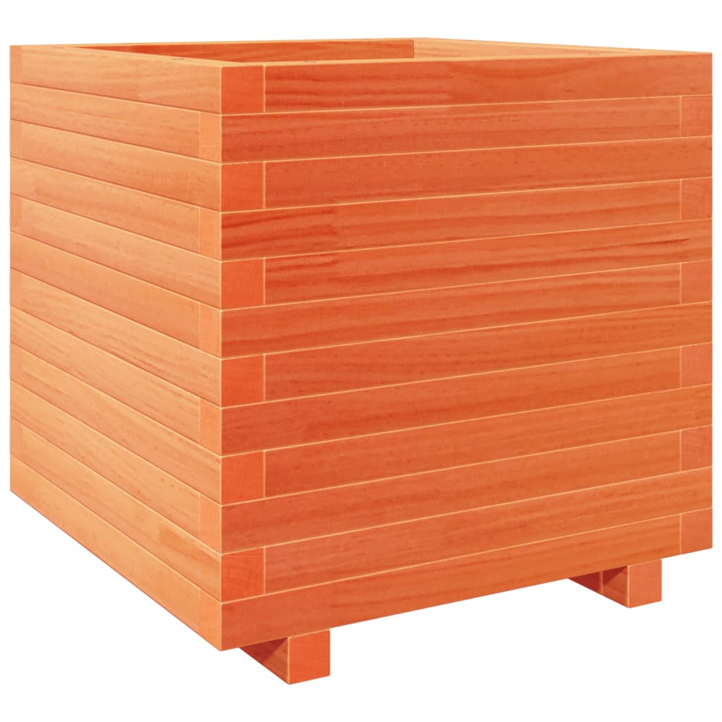 vidaXL Jardinieră grădină, maro ceruit, 50x50x49,5 cm, lemn masiv pin vidaXL Jardinieră grădină, maro ceruit, 50x50x49,5 cm, lemn masiv pin
