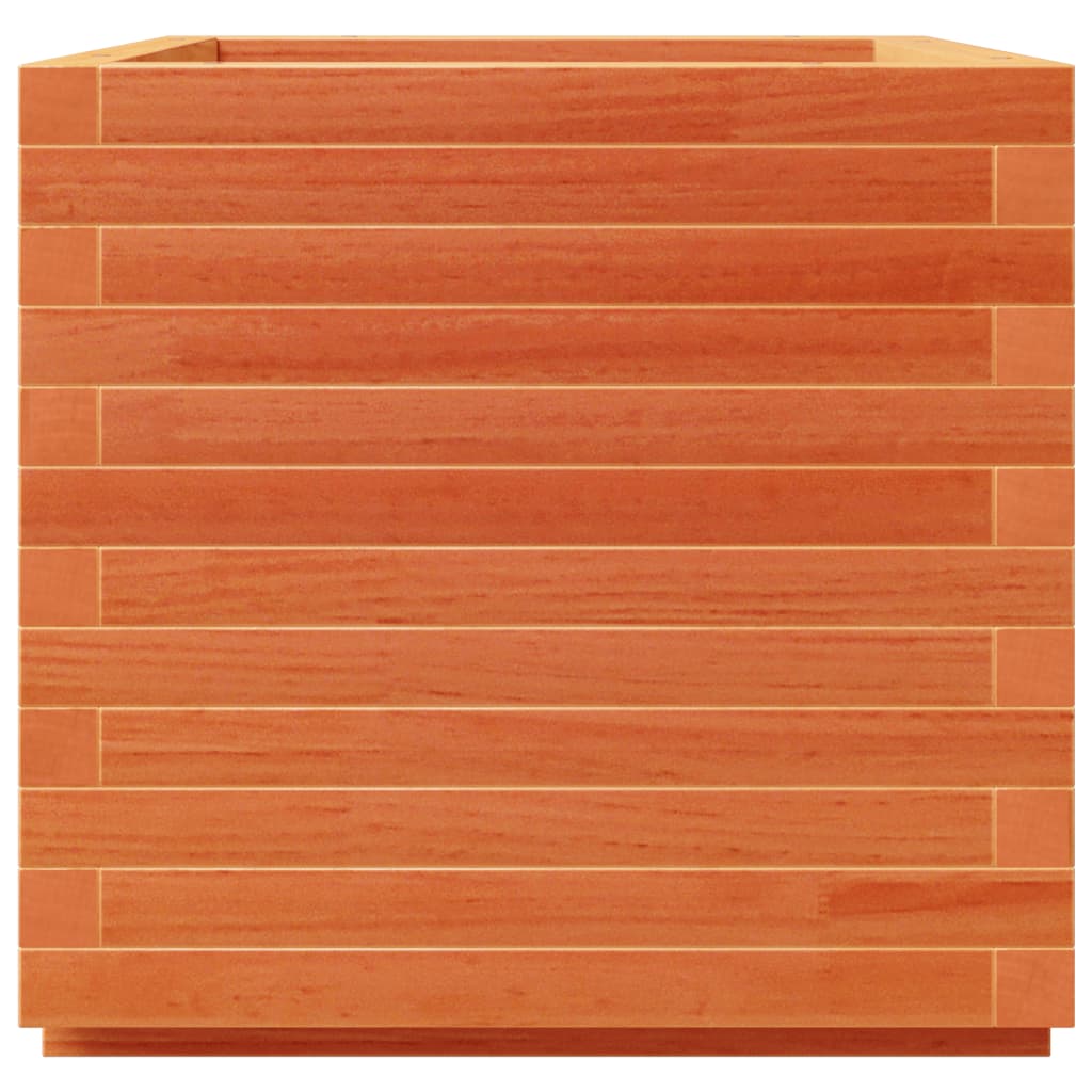 vidaXL Jardinieră grădină, maro ceruit, 50x50x49,5 cm, lemn masiv pin vidaXL Jardinieră grădină, maro ceruit, 50x50x49,5 cm, lemn masiv pin