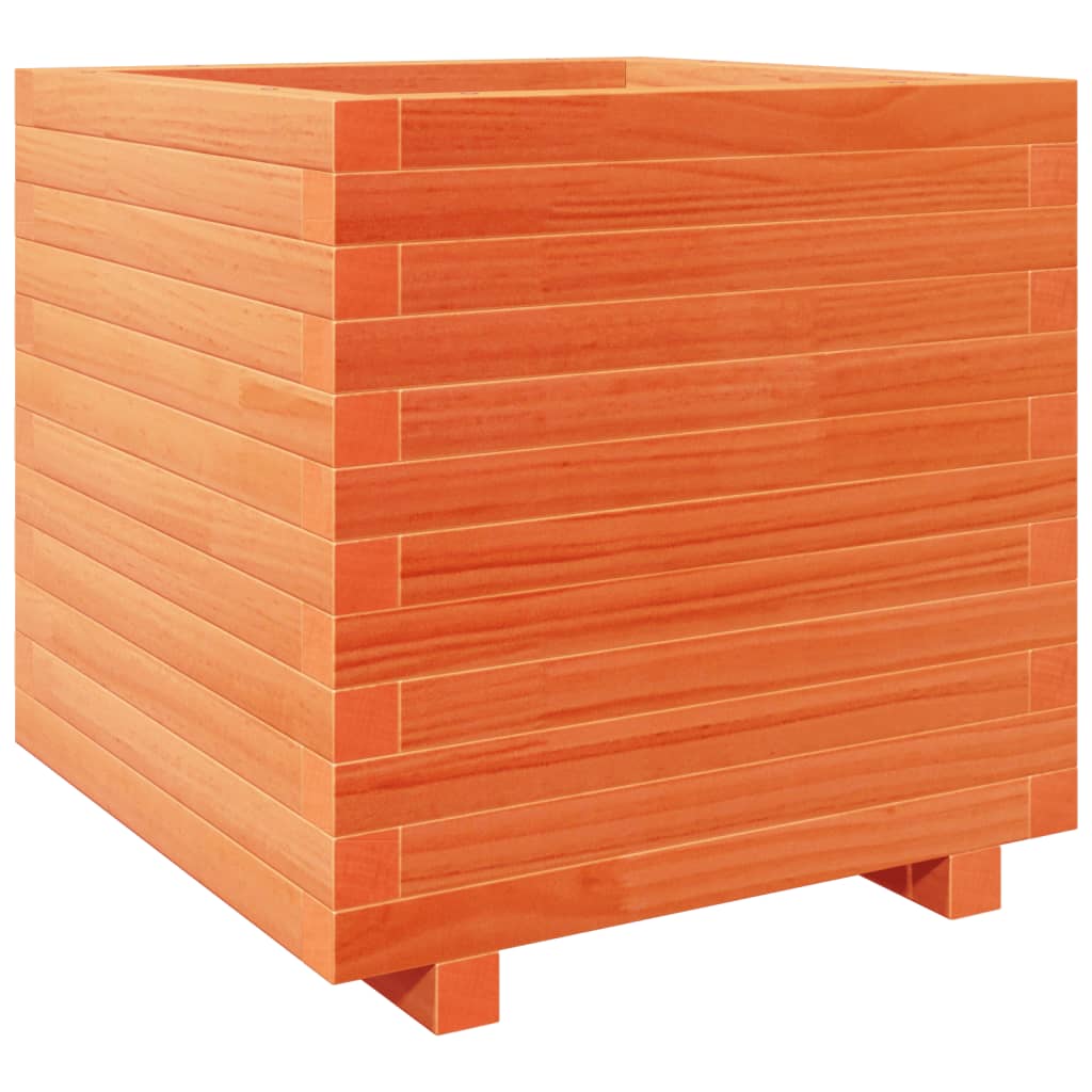 vidaXL Jardinieră grădină, maro ceruit, 50x50x49,5 cm, lemn masiv pin vidaXL Jardinieră grădină, maro ceruit, 50x50x49,5 cm, lemn masiv pin
