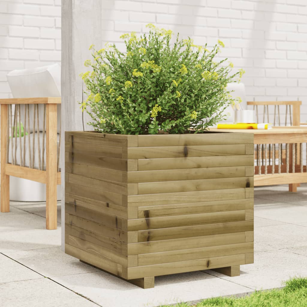 vidaXL Jardinieră de grădină, 50x50x49,5 cm, lemn de pin impregnat vidaXL Jardinieră de grădină, 50x50x49,5 cm, lemn de pin impregnat