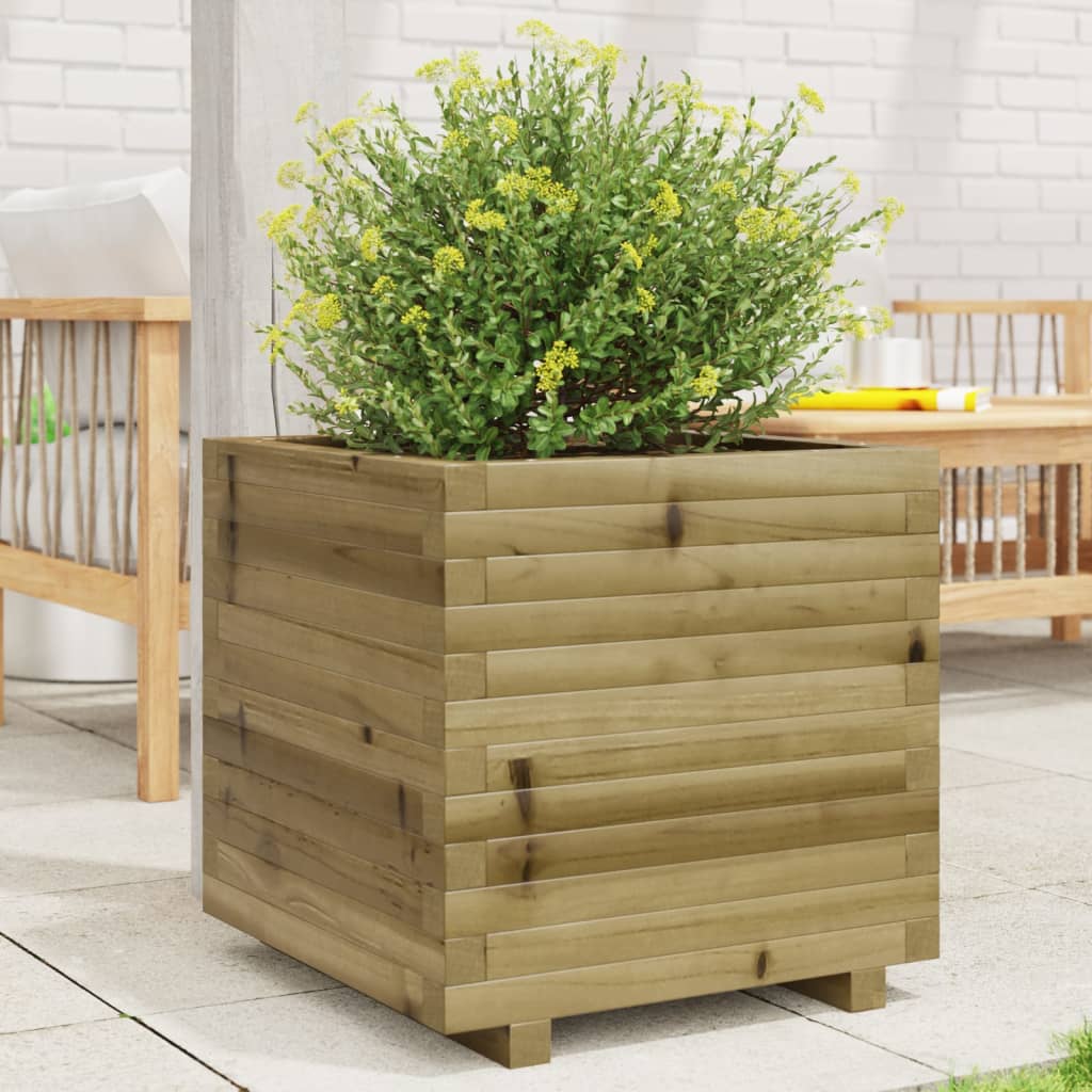 vidaXL Jardinieră de grădină, 50x50x49,5 cm, lemn de pin impregnat vidaXL Jardinieră de grădină, 50x50x49,5 cm, lemn de pin impregnat