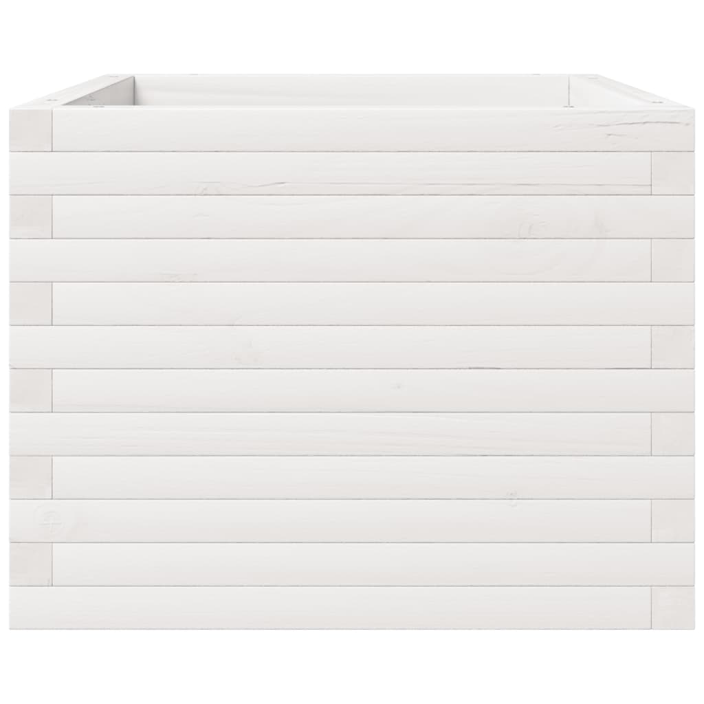 vidaXL Jardinieră de grădină, alb, 60x60x49,5 cm, lemn masiv de pin vidaXL Jardinieră de grădină, alb, 60x60x49,5 cm, lemn masiv de pin
