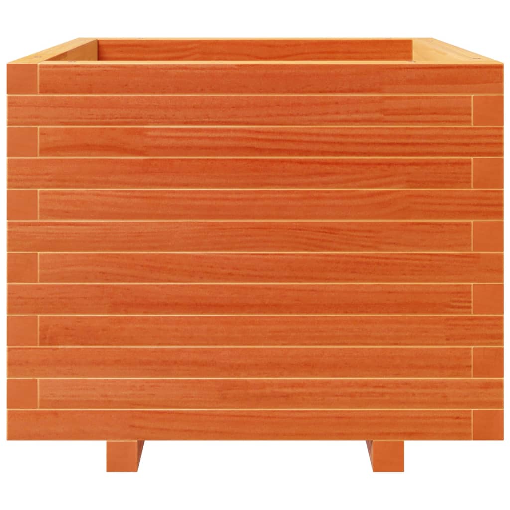 vidaXL Jardinieră grădină, maro ceruit, 60x60x49,5 cm, lemn masiv pin vidaXL Jardinieră grădină, maro ceruit, 60x60x49,5 cm, lemn masiv pin