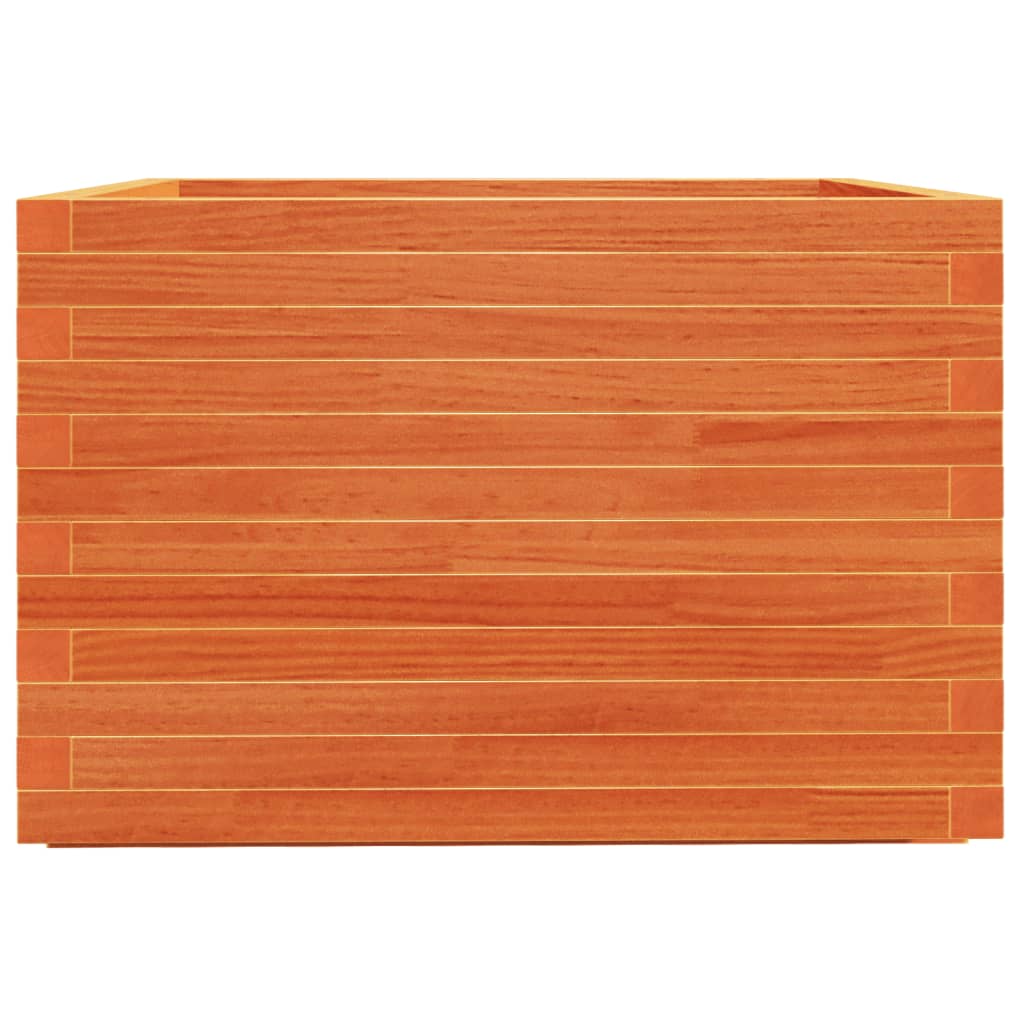 vidaXL Jardinieră grădină, maro ceruit, 70x70x49,5 cm, lemn masiv pin vidaXL Jardinieră grădină, maro ceruit, 70x70x49,5 cm, lemn masiv pin
