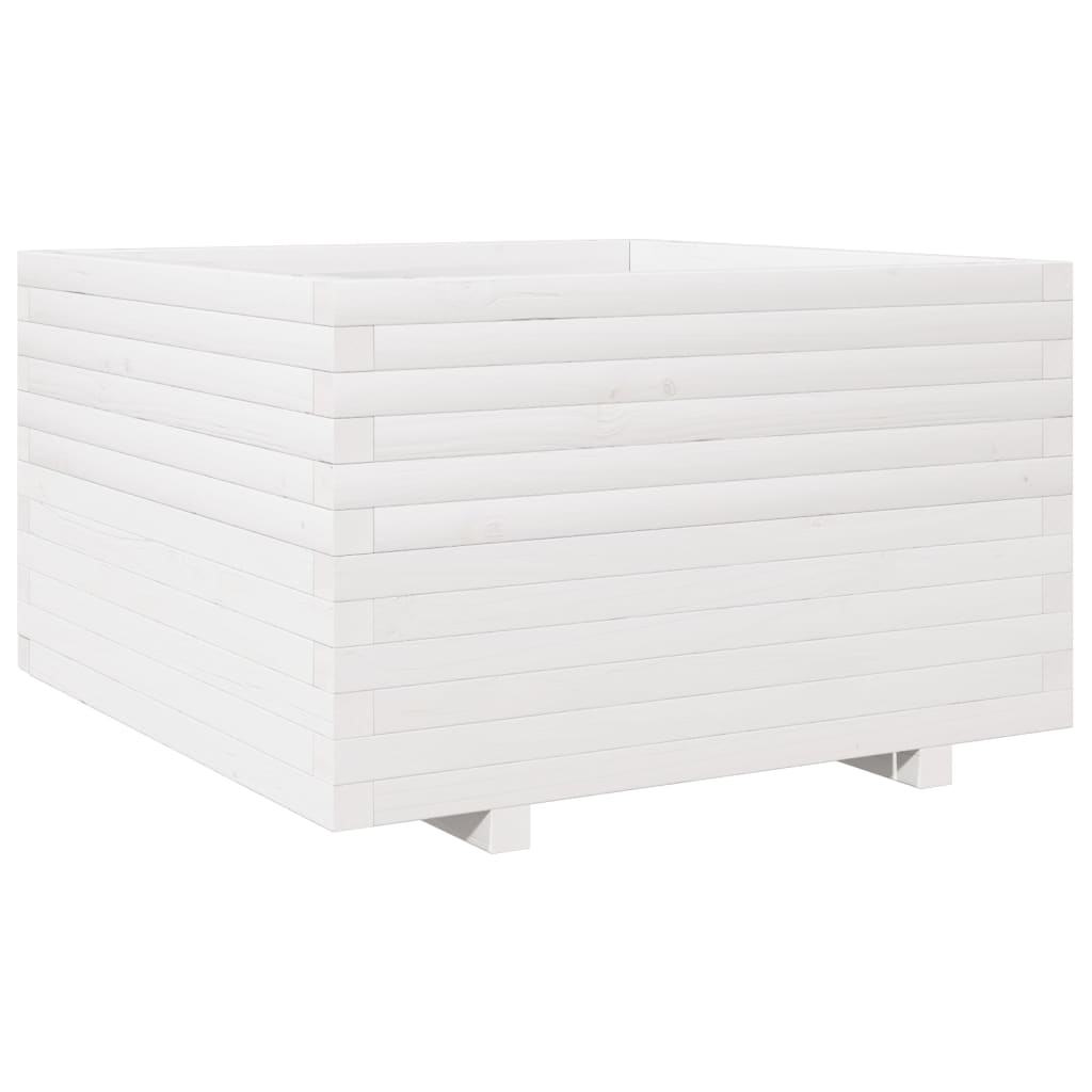 vidaXL Jardinieră de grădină, alb, 80x80x49,5 cm, lemn masiv de pin vidaXL Jardinieră de grădină, alb, 80x80x49,5 cm, lemn masiv de pin