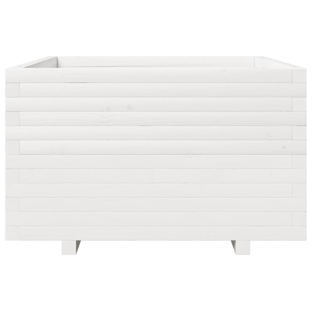 vidaXL Jardinieră de grădină, alb, 80x80x49,5 cm, lemn masiv de pin vidaXL Jardinieră de grădină, alb, 80x80x49,5 cm, lemn masiv de pin