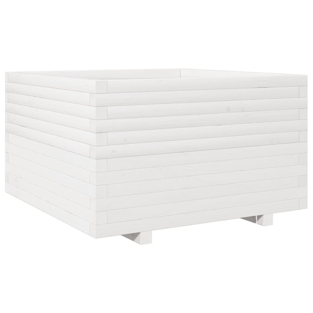 vidaXL Jardinieră de grădină, alb, 80x80x49,5 cm, lemn masiv de pin vidaXL Jardinieră de grădină, alb, 80x80x49,5 cm, lemn masiv de pin