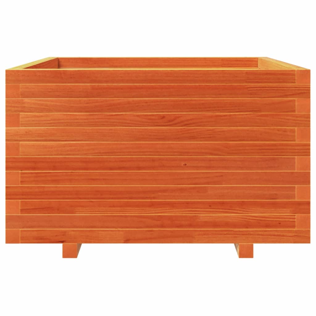vidaXL Jardinieră grădină, maro ceruit, 80x80x49,5 cm, lemn masiv pin vidaXL Jardinieră grădină, maro ceruit, 80x80x49,5 cm, lemn masiv pin