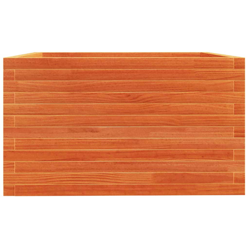 vidaXL Jardinieră grădină, maro ceruit, 80x80x49,5 cm, lemn masiv pin vidaXL Jardinieră grădină, maro ceruit, 80x80x49,5 cm, lemn masiv pin