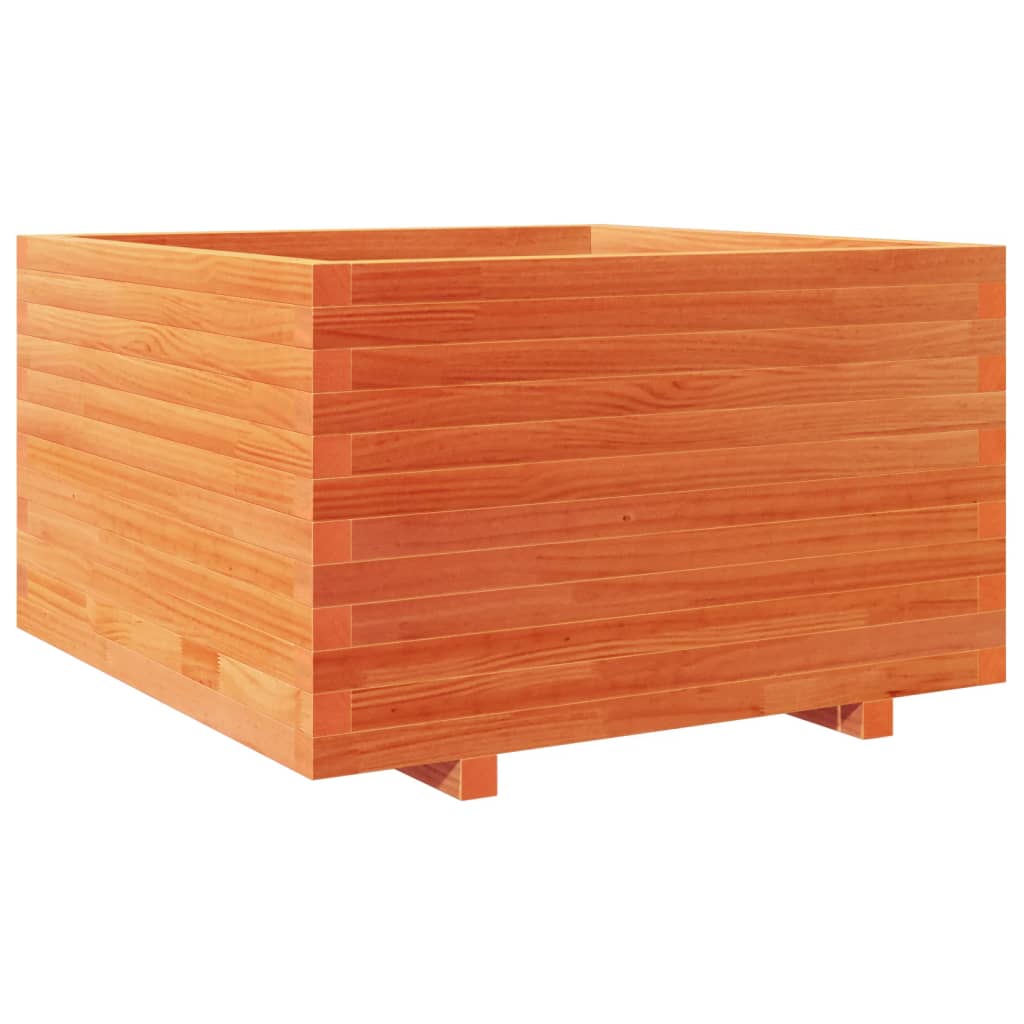 vidaXL Jardinieră grădină, maro ceruit, 80x80x49,5 cm, lemn masiv pin vidaXL Jardinieră grădină, maro ceruit, 80x80x49,5 cm, lemn masiv pin