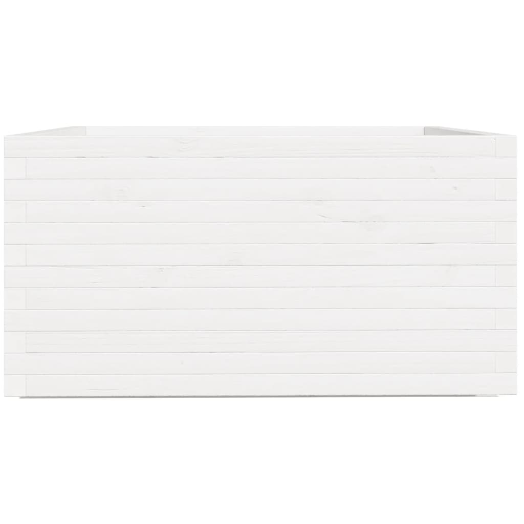 vidaXL Jardinieră de grădină, alb, 90x90x49,5 cm, lemn masiv de pin