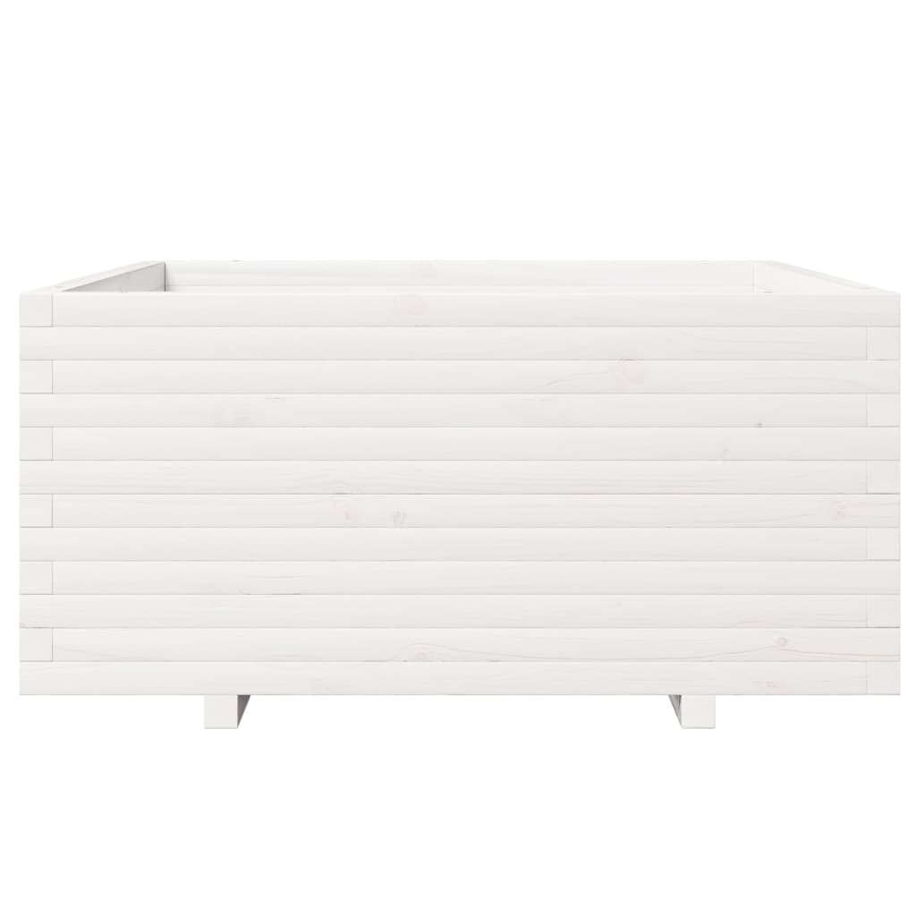 vidaXL Jardinieră de grădină, alb, 100x100x49,5 cm, lemn masiv de pin vidaXL Jardinieră de grădină, alb, 100x100x49,5 cm, lemn masiv de pin