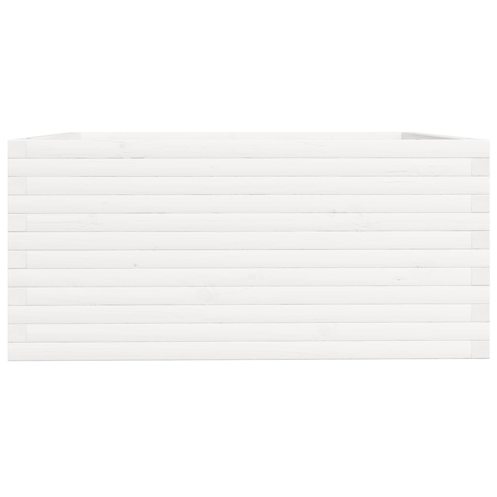 vidaXL Jardinieră de grădină, alb, 100x100x49,5 cm, lemn masiv de pin vidaXL Jardinieră de grădină, alb, 100x100x49,5 cm, lemn masiv de pin