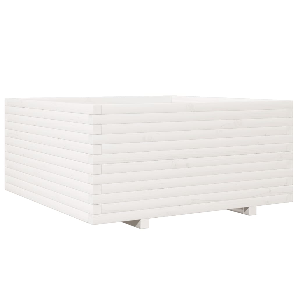 vidaXL Jardinieră de grădină, alb, 100x100x49,5 cm, lemn masiv de pin vidaXL Jardinieră de grădină, alb, 100x100x49,5 cm, lemn masiv de pin