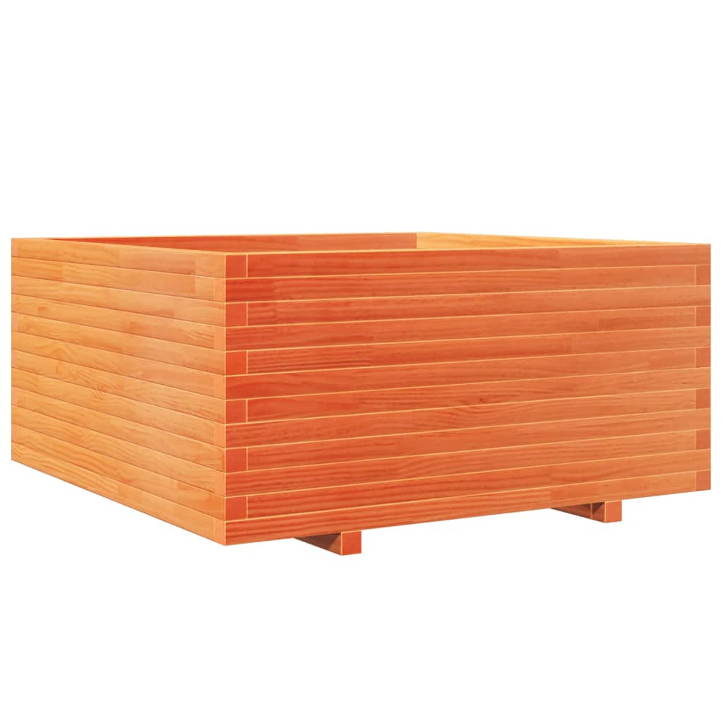 vidaXL Jardinieră grădină maro ceruit, 100x100x49,5 cm, lemn masiv pin vidaXL Jardinieră grădină maro ceruit, 100x100x49,5 cm, lemn masiv pin