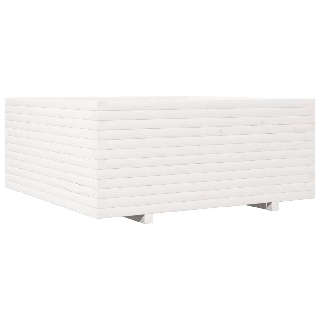 vidaXL Jardinieră de grădină, alb, 110x110x49,5 cm, lemn masiv de pin vidaXL Jardinieră de grădină, alb, 110x110x49,5 cm, lemn masiv de pin