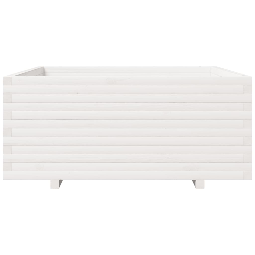 vidaXL Jardinieră de grădină, alb, 110x110x49,5 cm, lemn masiv de pin vidaXL Jardinieră de grădină, alb, 110x110x49,5 cm, lemn masiv de pin