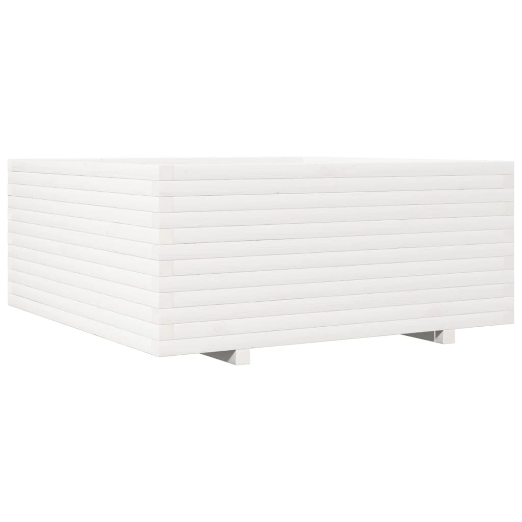 vidaXL Jardinieră de grădină, alb, 110x110x49,5 cm, lemn masiv de pin vidaXL Jardinieră de grădină, alb, 110x110x49,5 cm, lemn masiv de pin