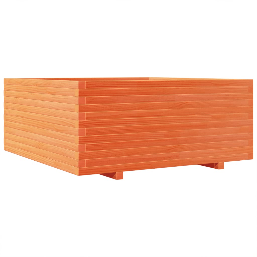 vidaXL Jardinieră grădină maro ceruit, 110x110x49,5 cm, lemn masiv pin vidaXL Jardinieră grădină maro ceruit, 110x110x49,5 cm, lemn masiv pin