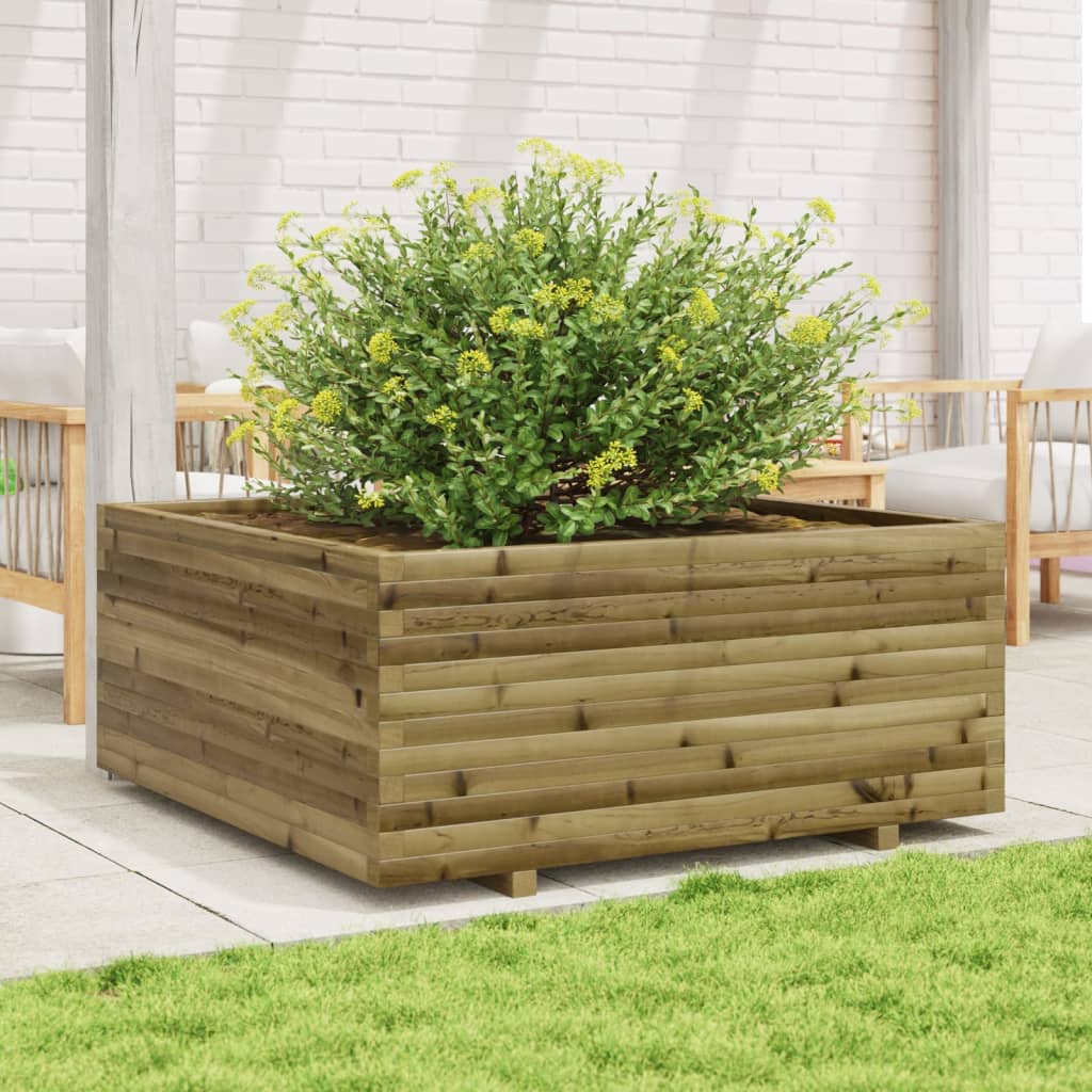 vidaXL Jardinieră de grădină, 110x110x49,5 cm, lemn de pin impregnat