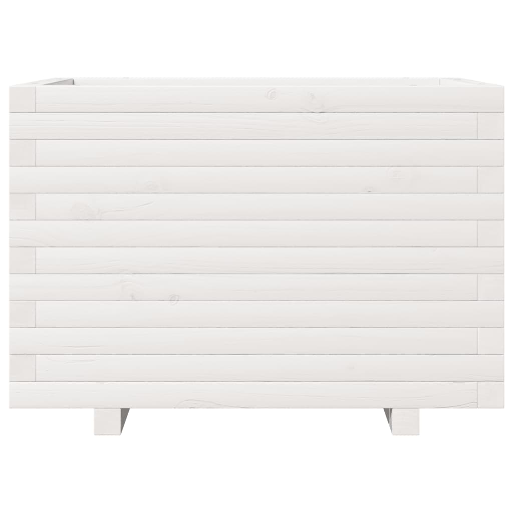vidaXL Jardinieră de grădină, alb, 70x40x49,5 cm, lemn masiv de pin vidaXL Jardinieră de grădină, alb, 70x40x49,5 cm, lemn masiv de pin