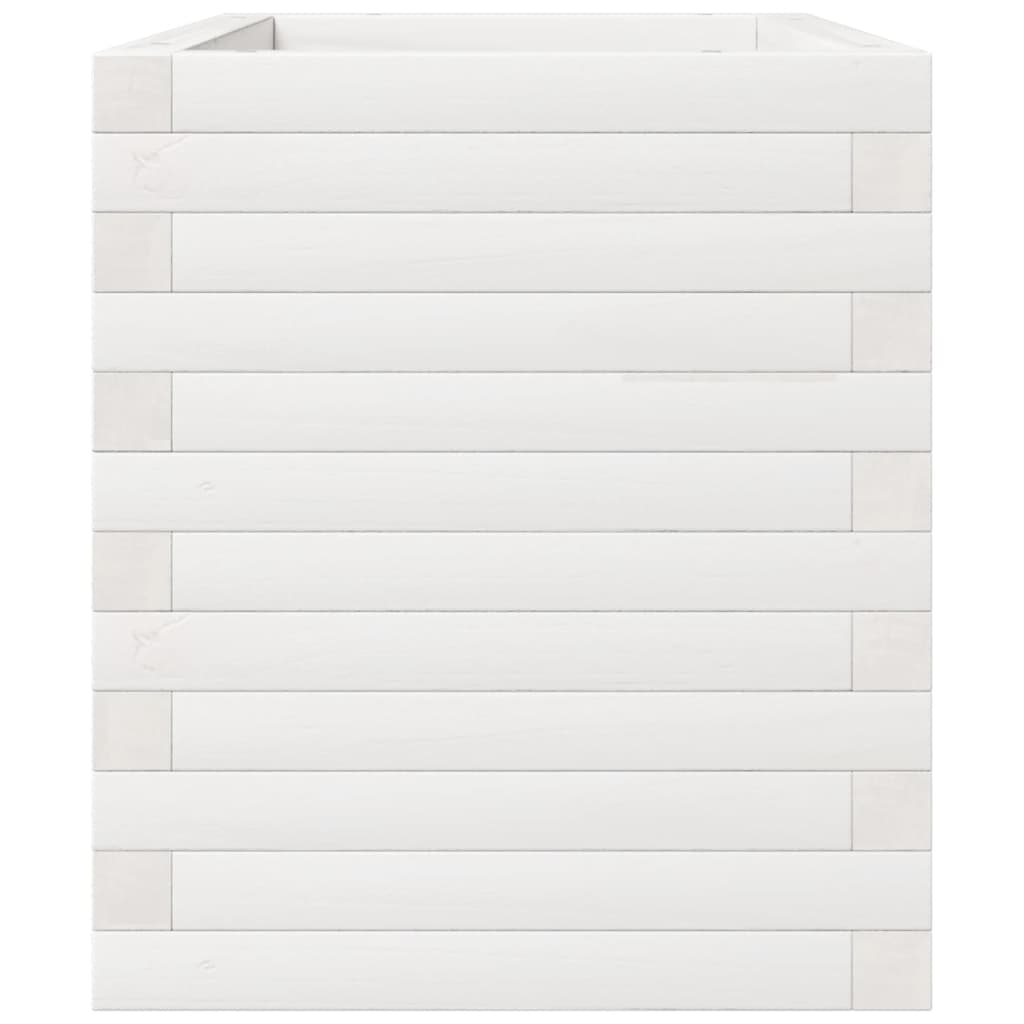 vidaXL Jardinieră de grădină, alb, 70x40x49,5 cm, lemn masiv de pin vidaXL Jardinieră de grădină, alb, 70x40x49,5 cm, lemn masiv de pin