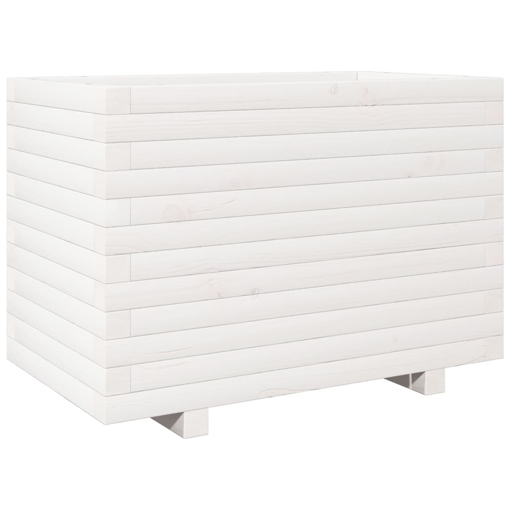 vidaXL Jardinieră de grădină, alb, 70x40x49,5 cm, lemn masiv de pin vidaXL Jardinieră de grădină, alb, 70x40x49,5 cm, lemn masiv de pin