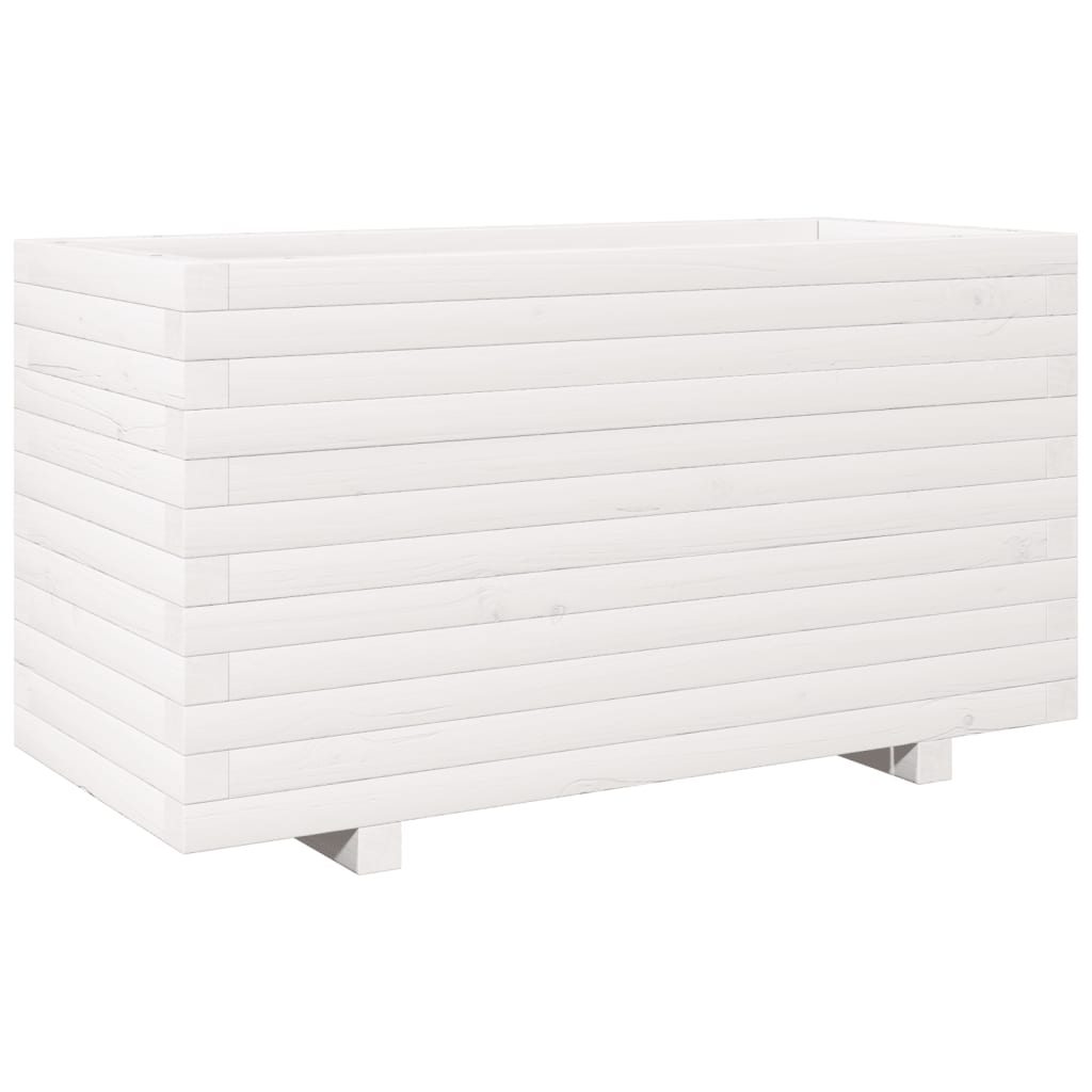 vidaXL Jardinieră de grădină, alb, 90x40x49,5 cm, lemn masiv de pin vidaXL Jardinieră de grădină, alb, 90x40x49,5 cm, lemn masiv de pin