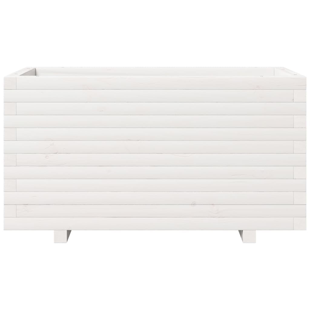 vidaXL Jardinieră de grădină, alb, 90x40x49,5 cm, lemn masiv de pin vidaXL Jardinieră de grădină, alb, 90x40x49,5 cm, lemn masiv de pin