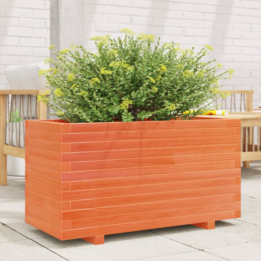 vidaXL Jardinieră grădină, maro ceruit, 90x40x49,5 cm, lemn masiv pin vidaXL Jardinieră grădină, maro ceruit, 90x40x49,5 cm, lemn masiv pin