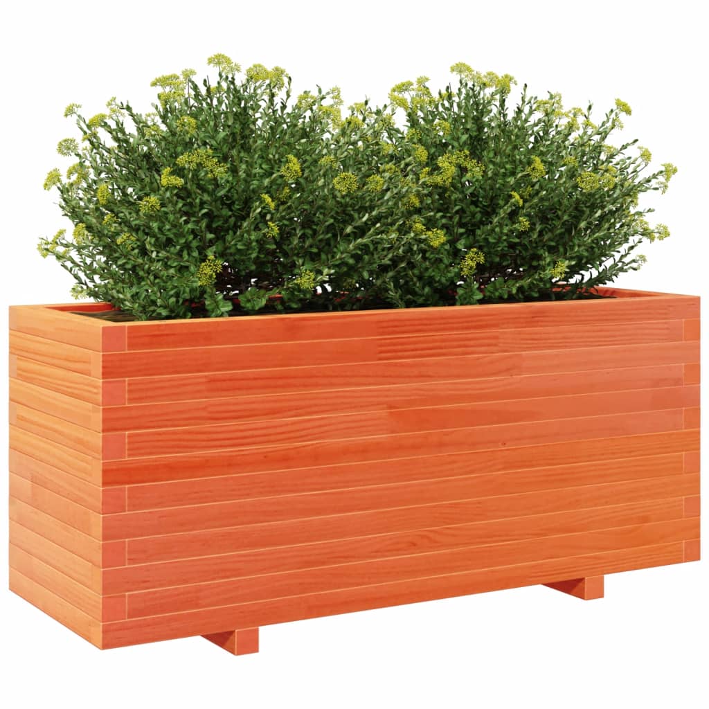 vidaXL Jardinieră grădină, maro ceruit, 110x40x49,5 cm, lemn masiv pin vidaXL Jardinieră grădină, maro ceruit, 110x40x49,5 cm, lemn masiv pin