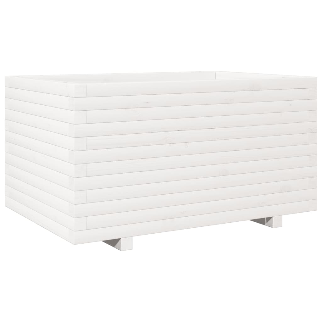 vidaXL Jardinieră de grădină, alb, 90x60x49,5 cm, lemn masiv de pin vidaXL Jardinieră de grădină, alb, 90x60x49,5 cm, lemn masiv de pin