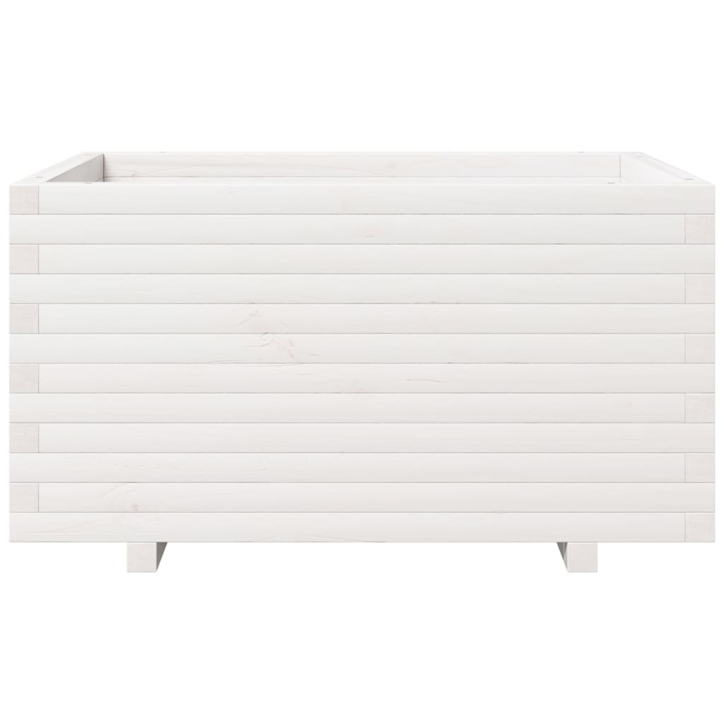 vidaXL Jardinieră de grădină, alb, 90x60x49,5 cm, lemn masiv de pin vidaXL Jardinieră de grădină, alb, 90x60x49,5 cm, lemn masiv de pin