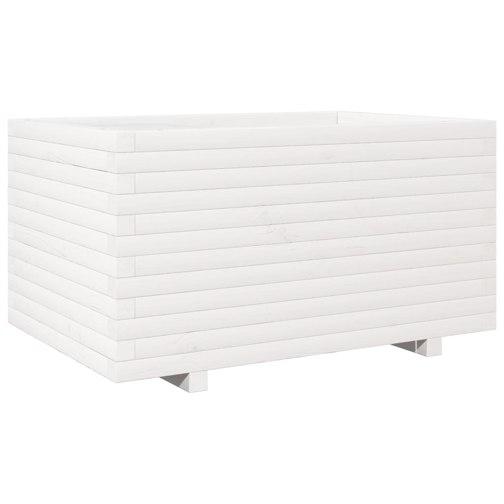 vidaXL Jardinieră de grădină, alb, 90x60x49,5 cm, lemn masiv de pin vidaXL Jardinieră de grădină, alb, 90x60x49,5 cm, lemn masiv de pin