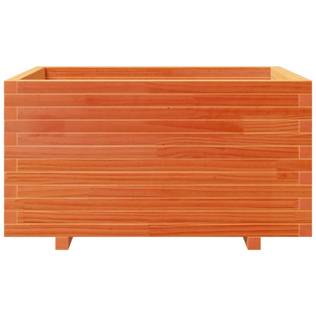 vidaXL Jardinieră grădină, maro ceruit, 90x60x49,5 cm, lemn masiv pin vidaXL Jardinieră grădină, maro ceruit, 90x60x49,5 cm, lemn masiv pin