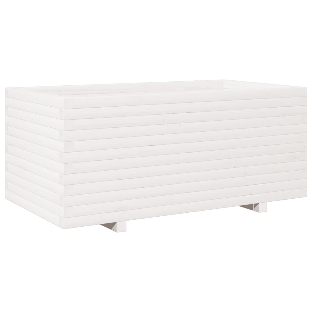 vidaXL Jardinieră de grădină, alb, 110x60x49,5 cm, lemn masiv de pin vidaXL Jardinieră de grădină, alb, 110x60x49,5 cm, lemn masiv de pin