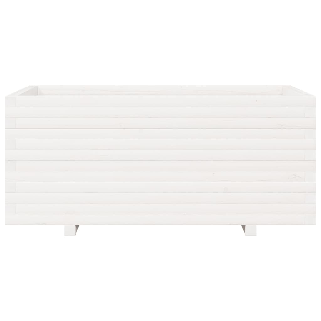 vidaXL Jardinieră de grădină, alb, 110x60x49,5 cm, lemn masiv de pin vidaXL Jardinieră de grădină, alb, 110x60x49,5 cm, lemn masiv de pin