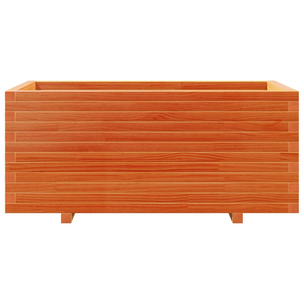 vidaXL Jardinieră grădină, maro ceruit, 110x60x49,5 cm, lemn masiv pin vidaXL Jardinieră grădină, maro ceruit, 110x60x49,5 cm, lemn masiv pin