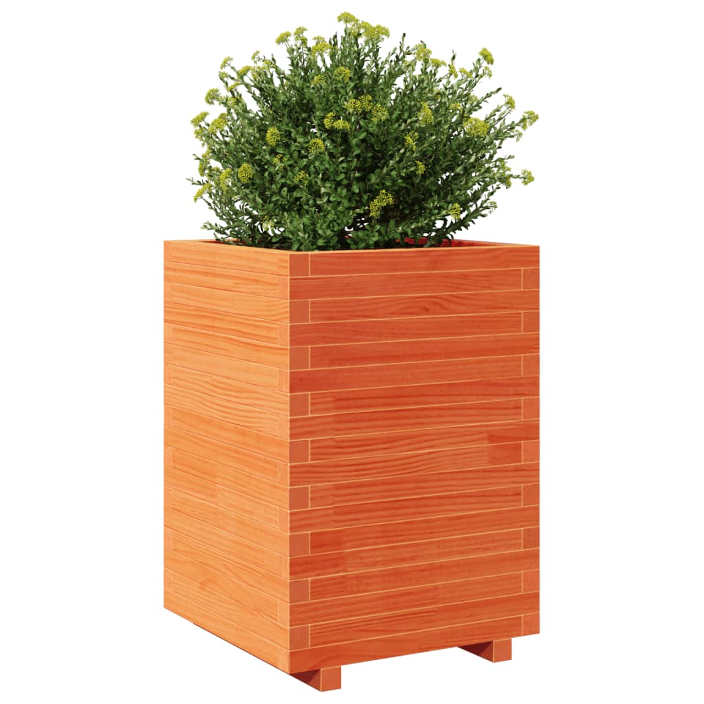 vidaXL Jardinieră de grădină, maro ceruit 50x50x72,5 cm lemn masiv pin vidaXL Jardinieră de grădină, maro ceruit 50x50x72,5 cm lemn masiv pin