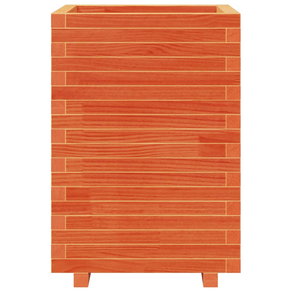 vidaXL Jardinieră de grădină, maro ceruit 50x50x72,5 cm lemn masiv pin vidaXL Jardinieră de grădină, maro ceruit 50x50x72,5 cm lemn masiv pin