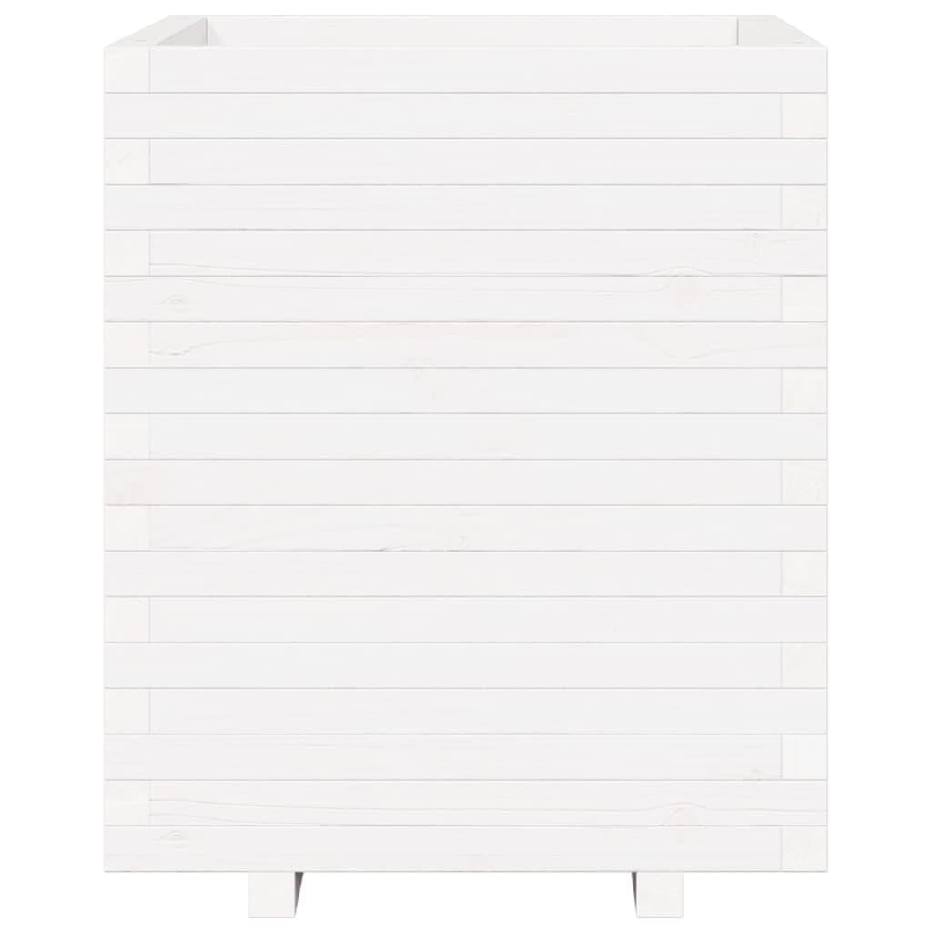 vidaXL Jardinieră de grădină, alb, 60x60x72,5 cm, lemn masiv de pin vidaXL Jardinieră de grădină, alb, 60x60x72,5 cm, lemn masiv de pin