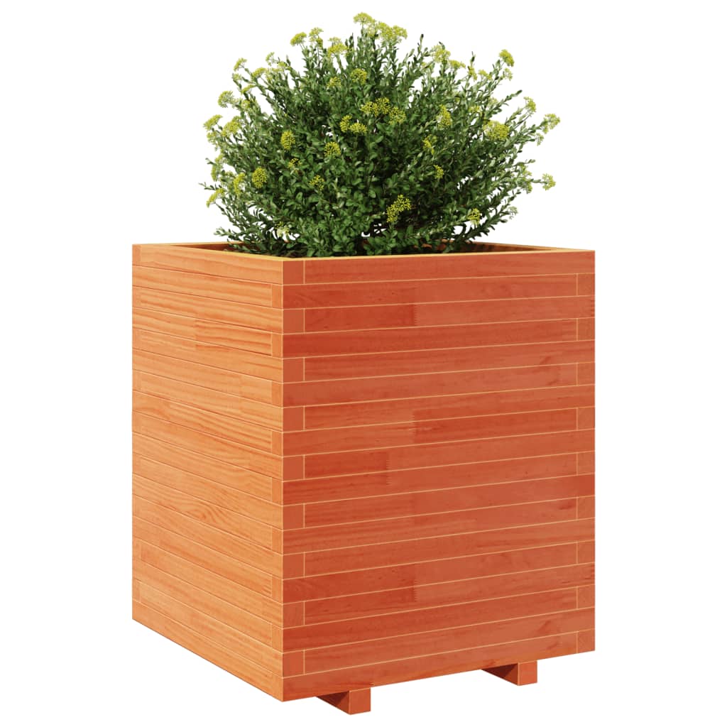 vidaXL Jardinieră de grădină, maro ceruit 60x60x72,5 cm lemn masiv pin