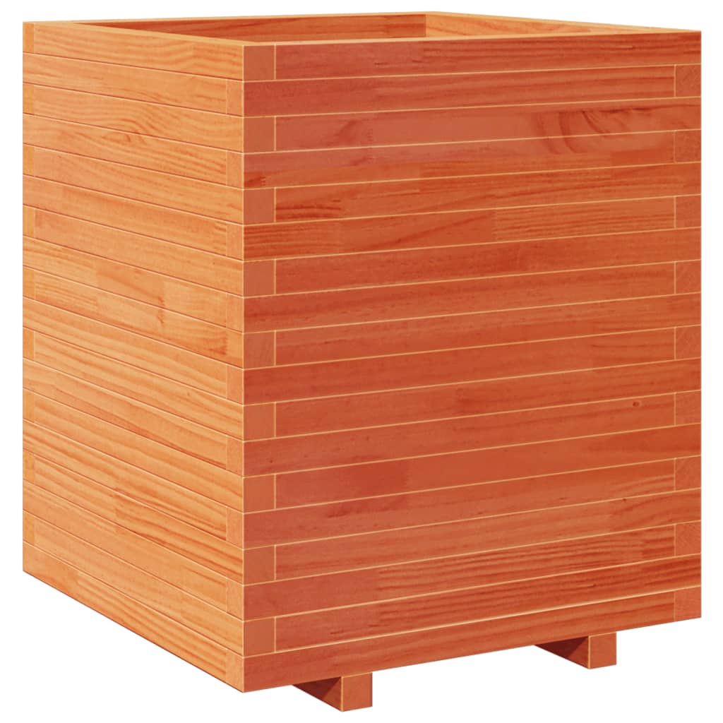 vidaXL Jardinieră de grădină, maro ceruit 60x60x72,5 cm lemn masiv pin