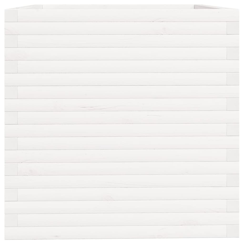 vidaXL Jardinieră de grădină, alb, 70x70x72,5 cm, lemn masiv de pin vidaXL Jardinieră de grădină, alb, 70x70x72,5 cm, lemn masiv de pin